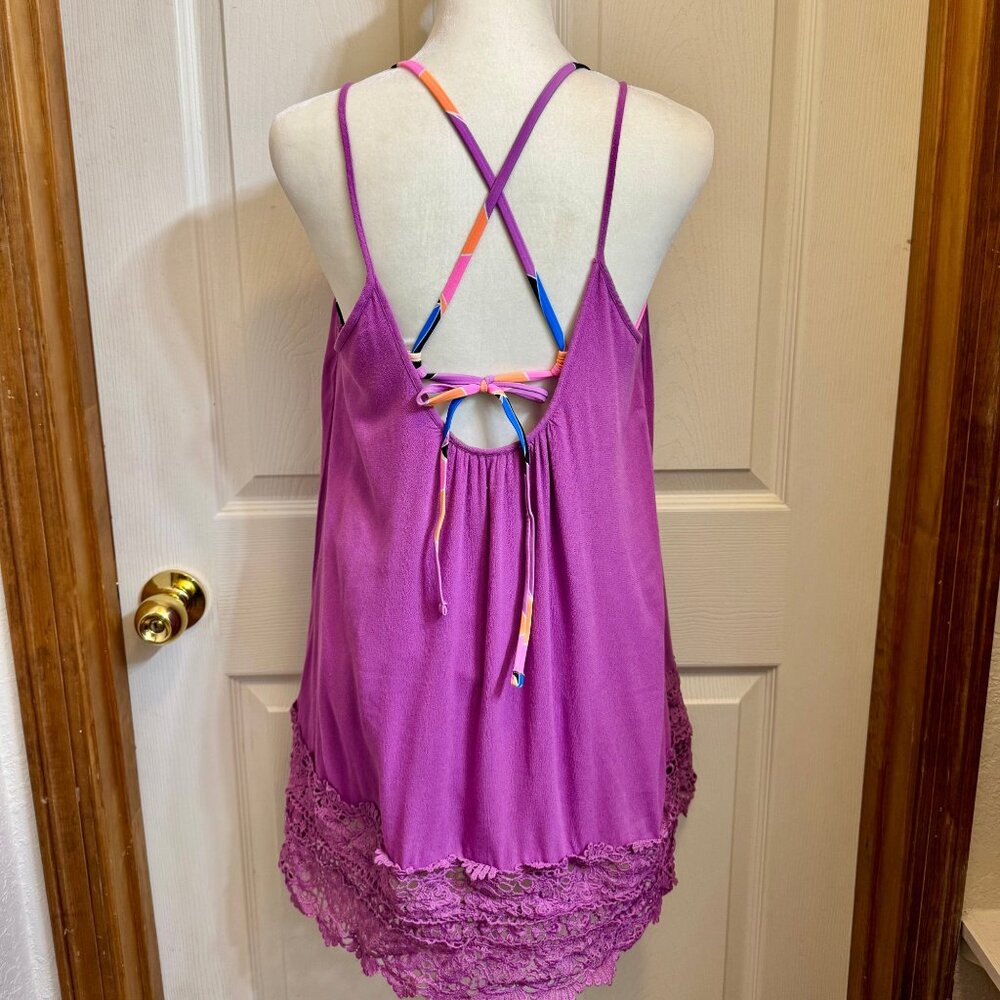 Multi Color Kaleidoscope Bikini Top with Matching Cover Up Medium